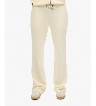 Pantalone Jogger Velour Wide Leg bianco sporco