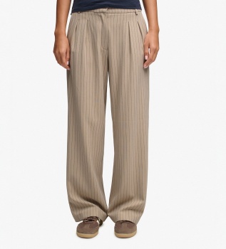 Beige Nadelstreifenhose