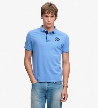 Polo Piqué Monograma azul