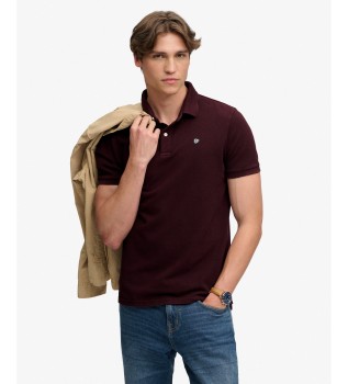 Koszulka polo Vintage Destroy w kolorze bordowym