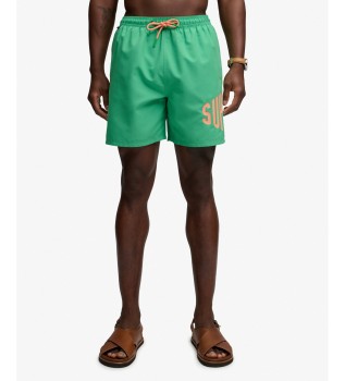 Maillot de bain avec logo imprimé vert