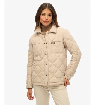 Beige gesteppte Chore-Liner-Jacke