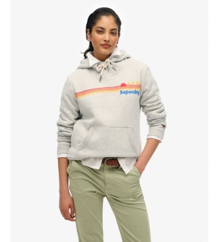 Bluza z kapturem Rainbow Stripe szara