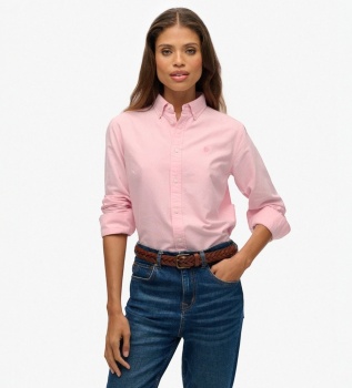 Chemise Oxford Slim manches longues rose