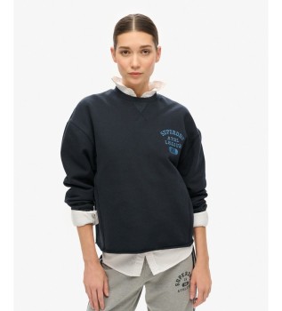 Navy Athletic Loose Crop Sweatshirt