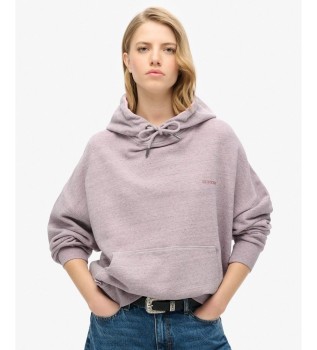 Essential Logo Overdyed pink hoodie