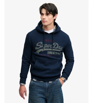 Bluza z kapturem Heritage Relaxed, granatowa