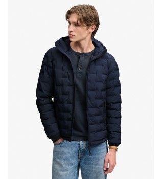 Giacca con cappuccio Hooded Heat Weld Padded blu navy