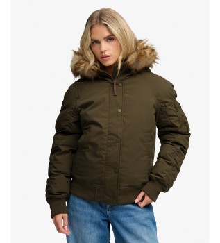 Grüne MA1 Steppjacke mit Kapuze