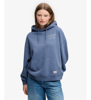 Luxe Casual Relaxed Blue Hoodie