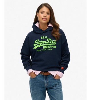 Sweat à capuche Neon Relaxed marine