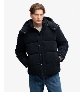 Premium marineblauwe jas met capuchon