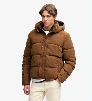 Premium bruine jas met capuchon