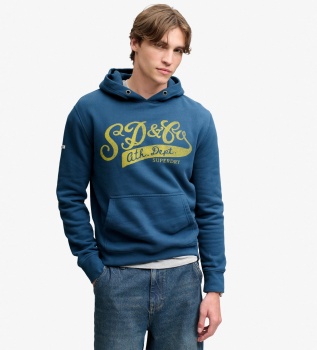 Sweat à capuche Vintage Script bleu marine
