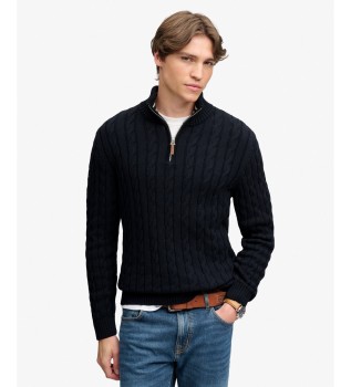 Pull demi-zippé Cotton Classic Cable 1 2 marine