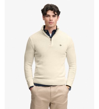 Pull à demi-fermeture éclair Cotton Half blanc crème