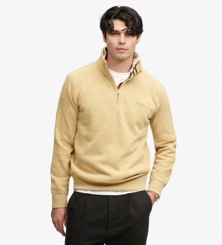 Sweat à demi-fermeture éclair Essential Serif Logo Half beige