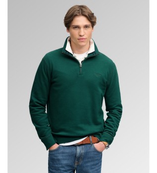 Bluza z krótkim zamkiem Essential Serif Logo Half zielona