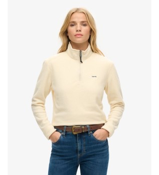 Beige Polar Crop half-zip sweatshirt