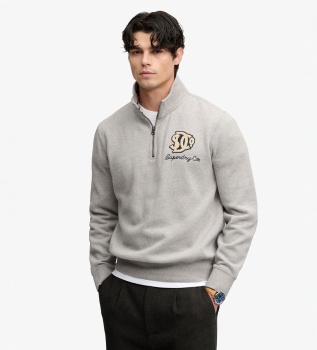 Sudadera con media cremallera Vintage Athletic Half gris