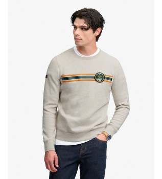 Outdoor Stripe Logo Beige Sweatshirt