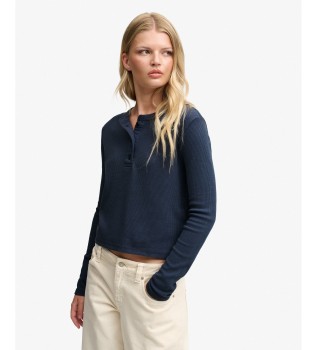 Navy Essential Waffle T-shirt