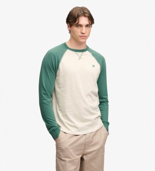 Vintage Athletic Baseball T-shirt, beige, green