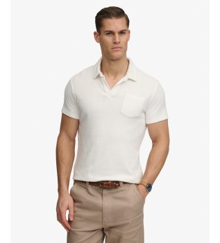 Polo en tissu éponge Blanc cassé