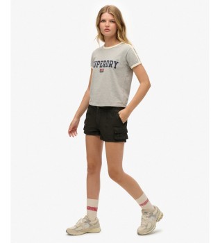 Vintage Utility cargoshort in gewassen zwart