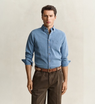 Blauw wafelstructuur shirt
