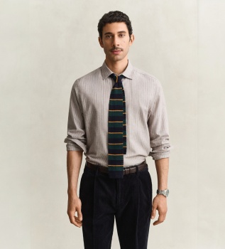 Chemise en flanelle à rayures marron