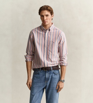Chemise Oxford classique à rayures multicolores