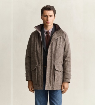 Taupe wool-blend Double Decker jacket