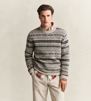 Fair Isle trui beige