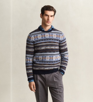 Fair Isle trui blauw