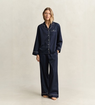 Pigiama di raso blu navy
