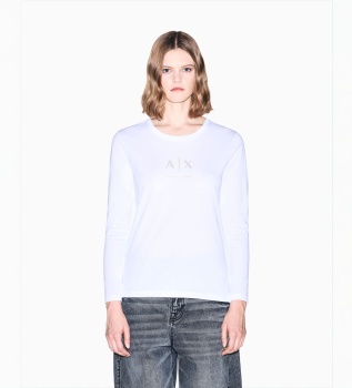 Camiseta de punto de algodón de corte regular blanca