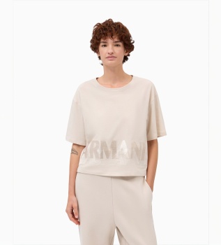 Camiseta cropped beige