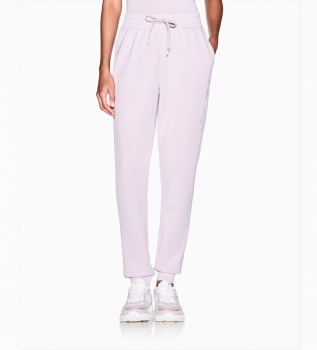 Pantalone jogger Crossover con ricamo laterale rosa antico