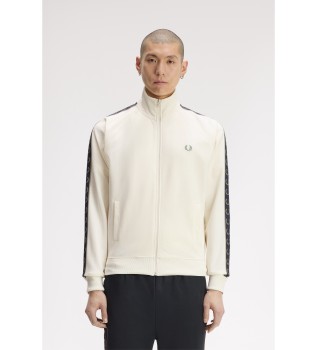 Tracksuit jacket with contrasting beige sports tape