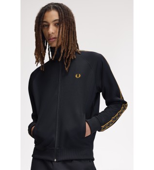 Tracksuit jacket with contrasting navy sports tape