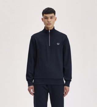 Sweatshirt com meio fecho marinho