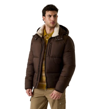 Zenith Brown Nylon Padded Jacket