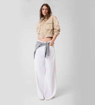 Giacca utility cropped beige