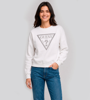 Sudadera Triángulo Glitter Blanco