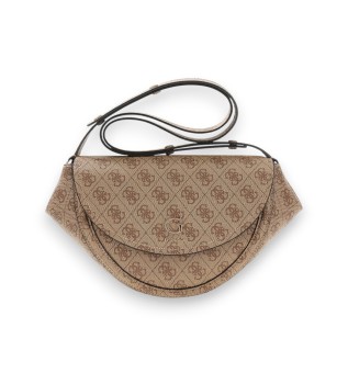 Sac à bandoulière convertible avec rabat et logo Coleen, beige