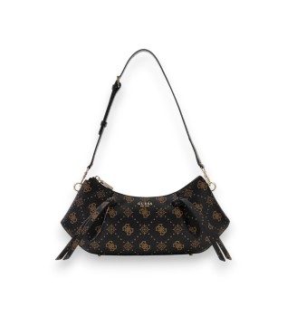 Bolso de hombro logo Allegra marrón oscuro