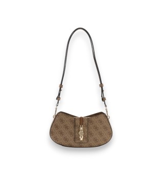 Bolsa de ombro mini conversível logo Yvonne bege