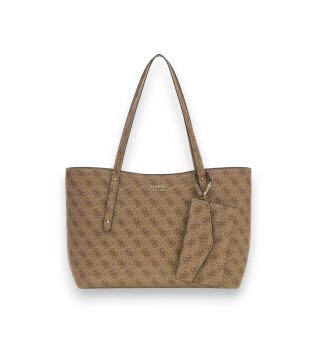 Brenton tote-taske med lynlås ovenpå beige