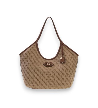 Samantha Tote-taske med logo, beige